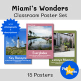 Miami, Florida Class Posters, Boho Modern History Geography Spanish Cuban Decor