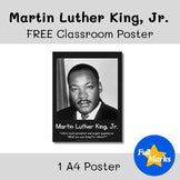 FREE Martin Luther King, Jr. Poster, January Class Decor Black and White Modern