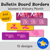 Women's History Month Bulletin Board Borders, Printable Boho Modern Class Decor