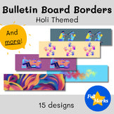 Holi Bulletin Board Borders, India Festival Decor, Boho Modern, Colorful Rainbow