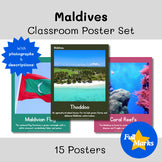 Maldives Classroom Posters Set Real Photos Modern Boho Decor Culture Geography