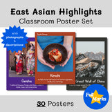 East Asia Highlights Poster Set Real Photo Posters Boho Classroom Decor Colorful