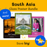South Asia Poster Bundle, Printable Boho Modern Decor History Geography Culture
