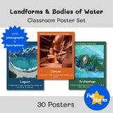 Landforms & Bodies of Water Poster Set with Real Photo Geography Classroom Decor
