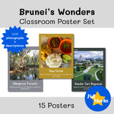 Brunei Wonders Posters with Real Photos | Boho Modern Cultural Classroom Decor