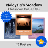 Malaysia Real Photo Poster Set Culture Geography Decor Boho Modern Asia Colorful