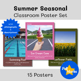 Summer Real Photo Poster Set, Boho End of Year Seasonal Class Decor May June
