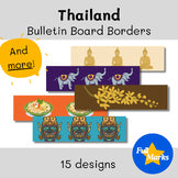 Thailand Bulletin Board Borders, Boho Classroom Decor Geography Asia History Set