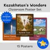 Kazakhstan Posters Set, Real Photo Culture Boho Class Decor Central Asia History