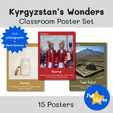 Kyrgyzstan Real Photo Posters, Boho Culture Class Decor Central Asia Geography