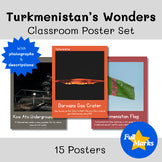 Turkmenistan Poster Set Real Photos, Cultural Class Decor Central Asia Geography