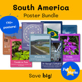 South America Poster Bundle, Boho Modern Decor History Geography Culture Spanish