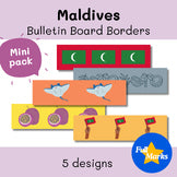Maldives Bulletin Board Borders, Boho Class Decor Geography Asia Mini Set of 5