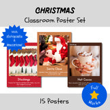 Christmas Class Posters Set Real Photos Holiday Decor Printable Boho Modern Cute