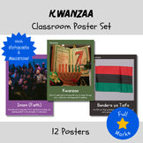 Kwanzaa Poster Set Boho Colorful Class Decor African American December Holiday