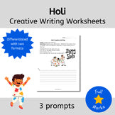 Holi Creative Writing Worksheets, Early Finishers Printable Sub Activity India